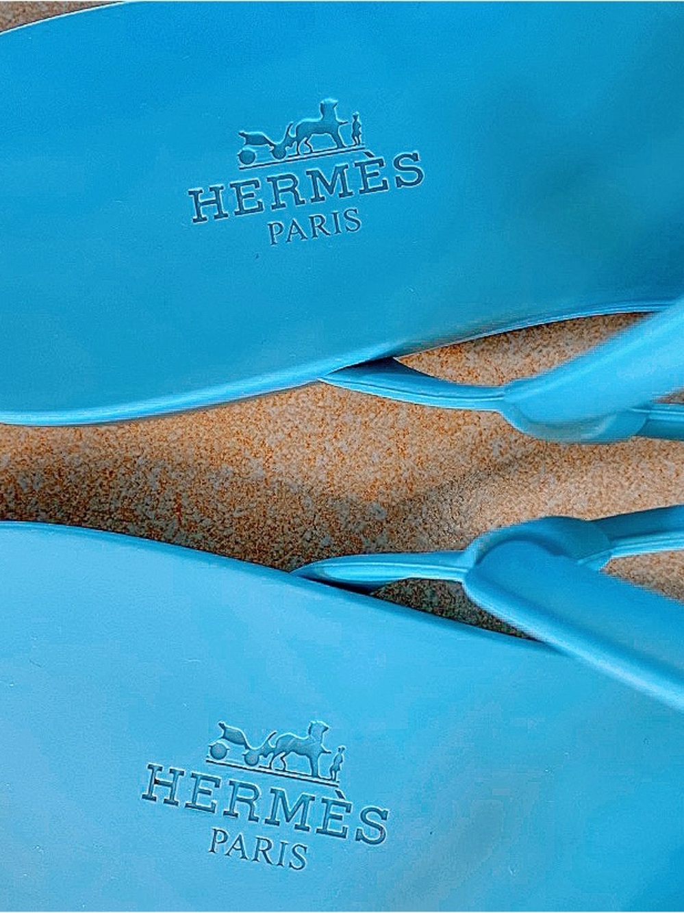 🚩steal Hermes Mint Green Patent Leather Slide Sandals - Picture 5 of 6